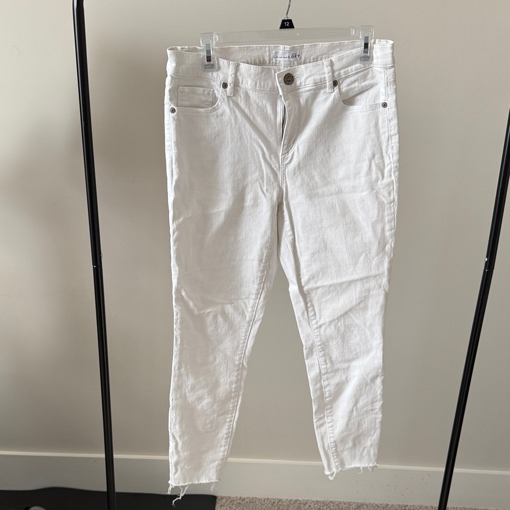 Loft Women's White Raw Hem Jeans